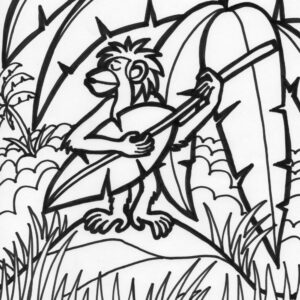 Jungle music coloring page