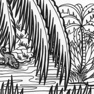 Jungle tiger coloring page