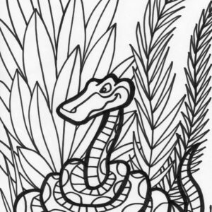 Jungle snake coloring page