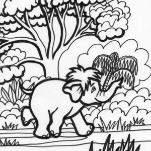 Jungle baby coloring page