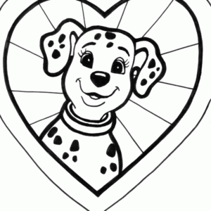 dalmation love coloring page