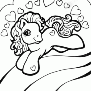 pony love coloring page