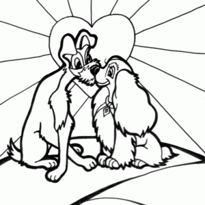 puppy love coloring page