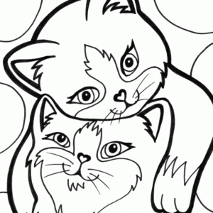 kitty love coloring page