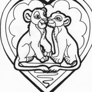 lion love coloring page
