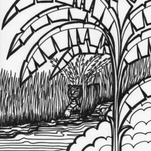 Rainforest tiger coloring page