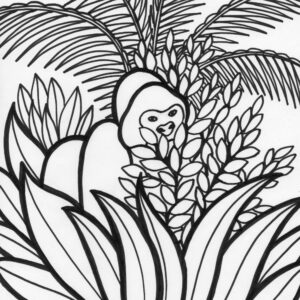 Rainforest gorilla coloring page