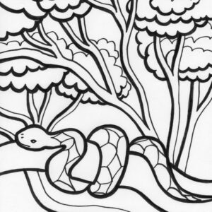 Rainforest snake coloring page