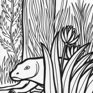 Rainforest monster coloring page