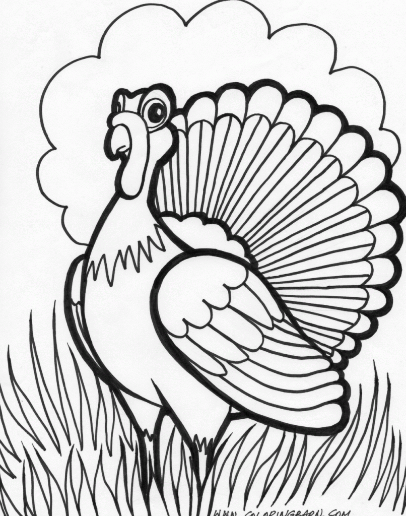 Thanksgiving Turkey Coloring Page - The Coloring Barn