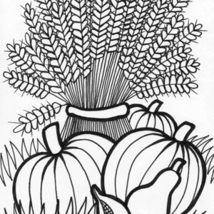 Thanksgiving wheat coloring page