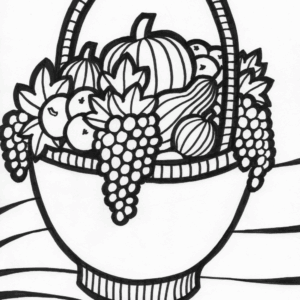 Thanksgiving basket coloring page