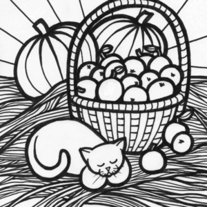 Thanksgiving harvest coloring page