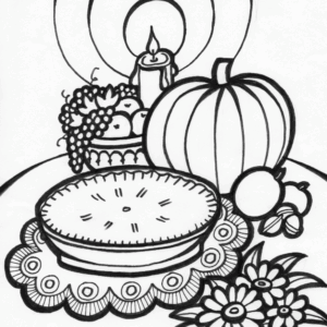 Thanksgiving pie coloring page