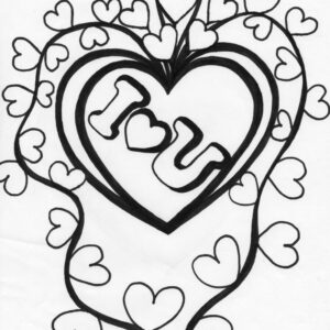 double heart coloring page