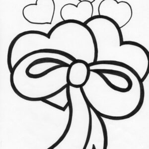 tied hearts valentine coloring page