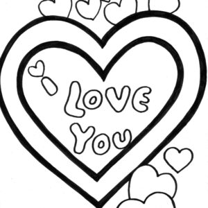 Valentine love coloring page