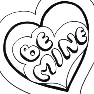 be mine valentine coloring page