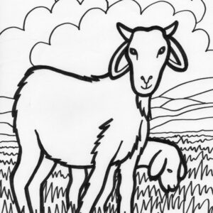 farm scene coloring page