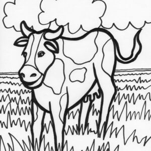 farm cow coloring page