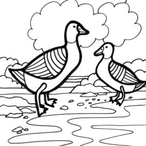 farm geese coloring page