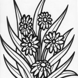 tall flower coloring page