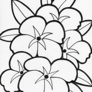 big flowers coloring page