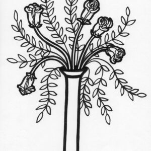 long stem roses coloring page