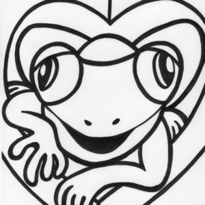 happy frog coloring page