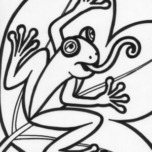 frog on leaf coloring page