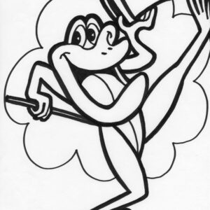 singing frog coloring page