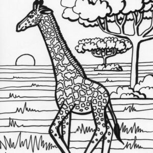 giraffe coloring page