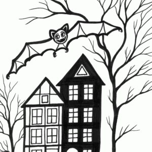 scary bat coloring page