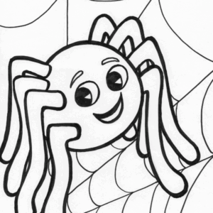 happy spider coloring page