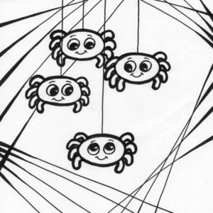 baby spiders coloring page