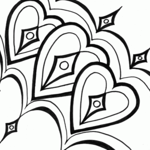 3 hearts coloring page