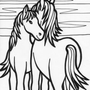 horses snuggle coloring page