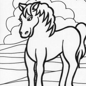 horses 15 coloring page