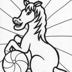 horse and ball coloring page