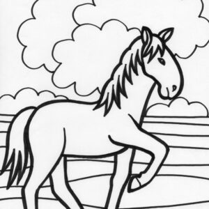 horses 18 coloring page