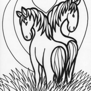 horse love coloring page
