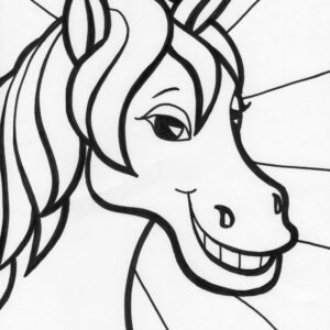 smiling horse coloring page