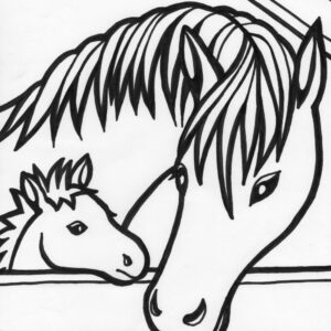 horses head coloring page