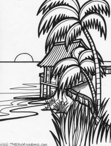 island home coloring page