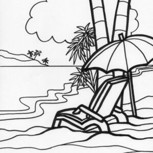 island relaxing coloring page