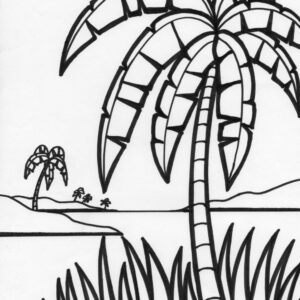 island palm tree coloring page