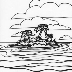 island waves coloring page