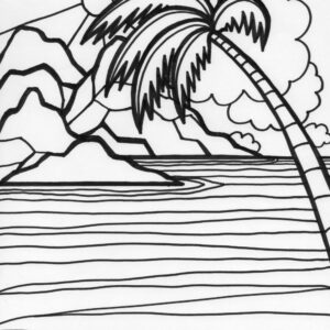 island coloring page 1 palm