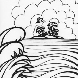 island horizon coloring page