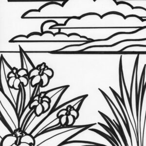 island flowers coloring page